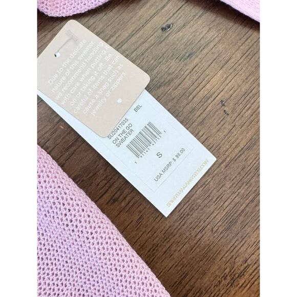 💜✨ NWT Spiritual Gangster On The Go Sweater Lavender Mesh Panel Size S Lilac - Picture 9 of 13